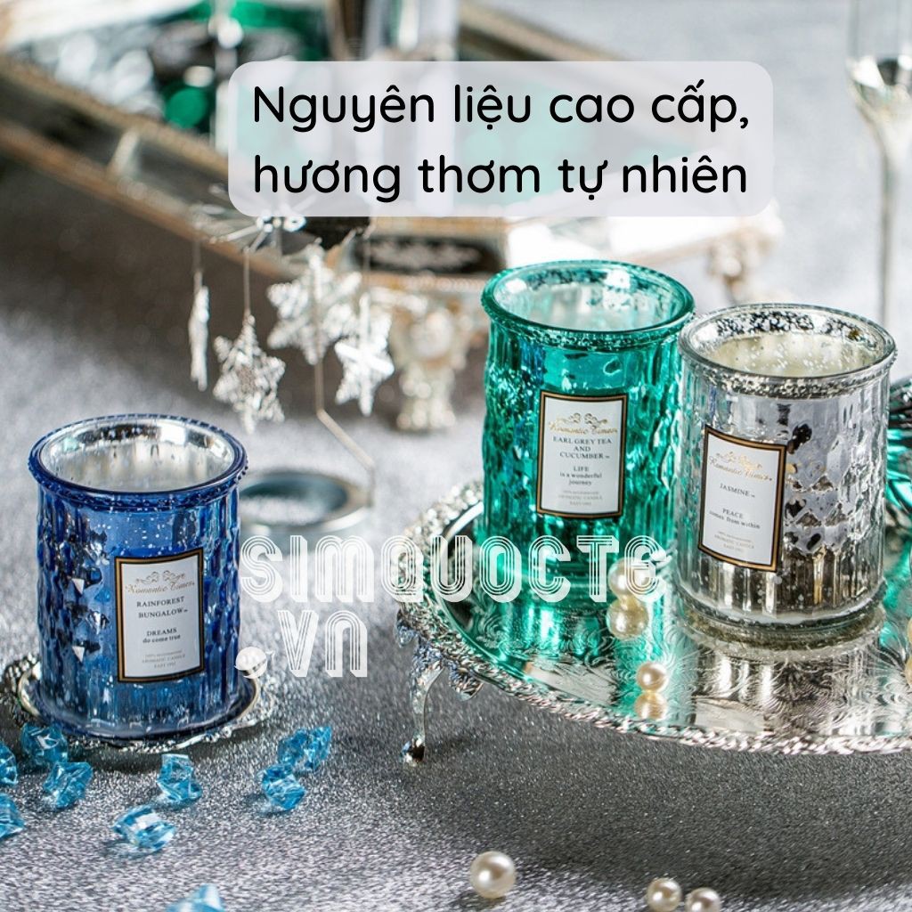 [Đốt 50h] Nến thơm tinh dầu thiên nhiên 3 tầng hương Romantic Times