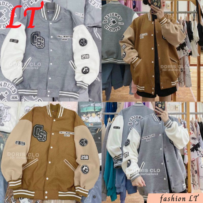 Áo khoác nỉ bomber khoá nút Cotton cao cấp, Áo nỉ CS dành cho nam nữ Unisex- LTSTORE