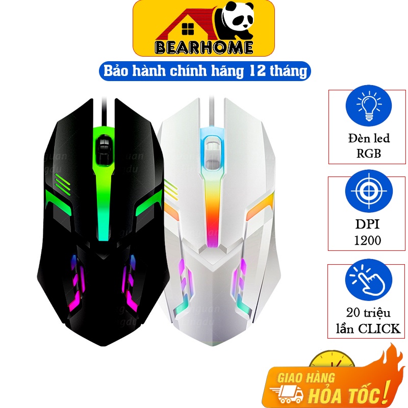 Chuột máy tính P10  DPI 1200, Có dây, chơi game có led đổi màu giá rẻ, Độ bền cao. Chuột gaming cho máy tính, laptop