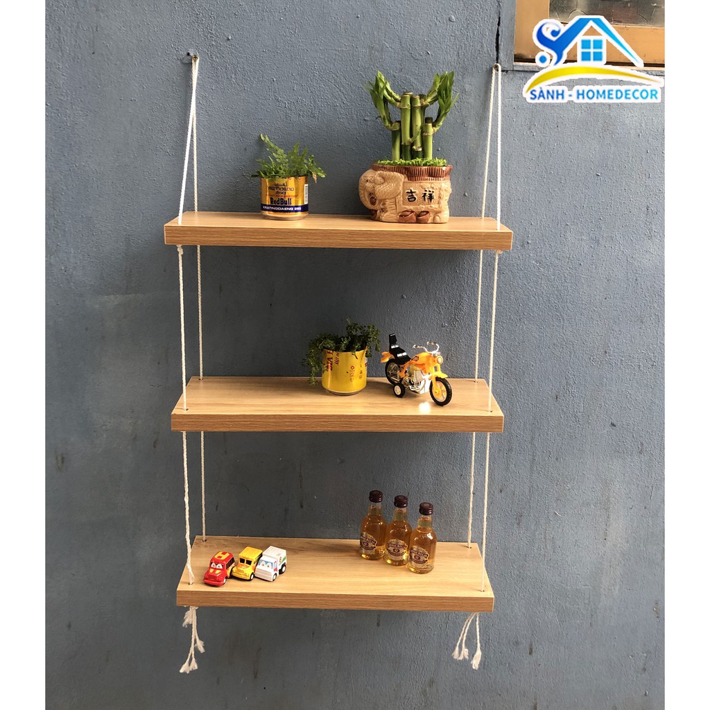 COMBO Kệ gắn tường trang trí 3 tầng kích thước 45x15x2.5cm, kệ phòng khách đẹp - Made by SÀNH DECOR