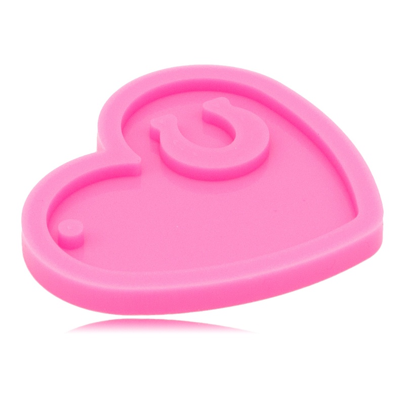 Khuôn Silicone Epoxy UV Làm Móc Khóa / Trang Sức Thủ Công Hình Trái Tim / Móng Ngựa