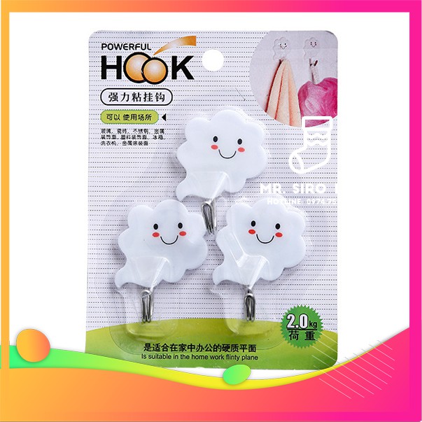 [Có sẵn]⚡☀️ Móc treo tường hình mây màu trắng dùng để treo đồ, móc đồ