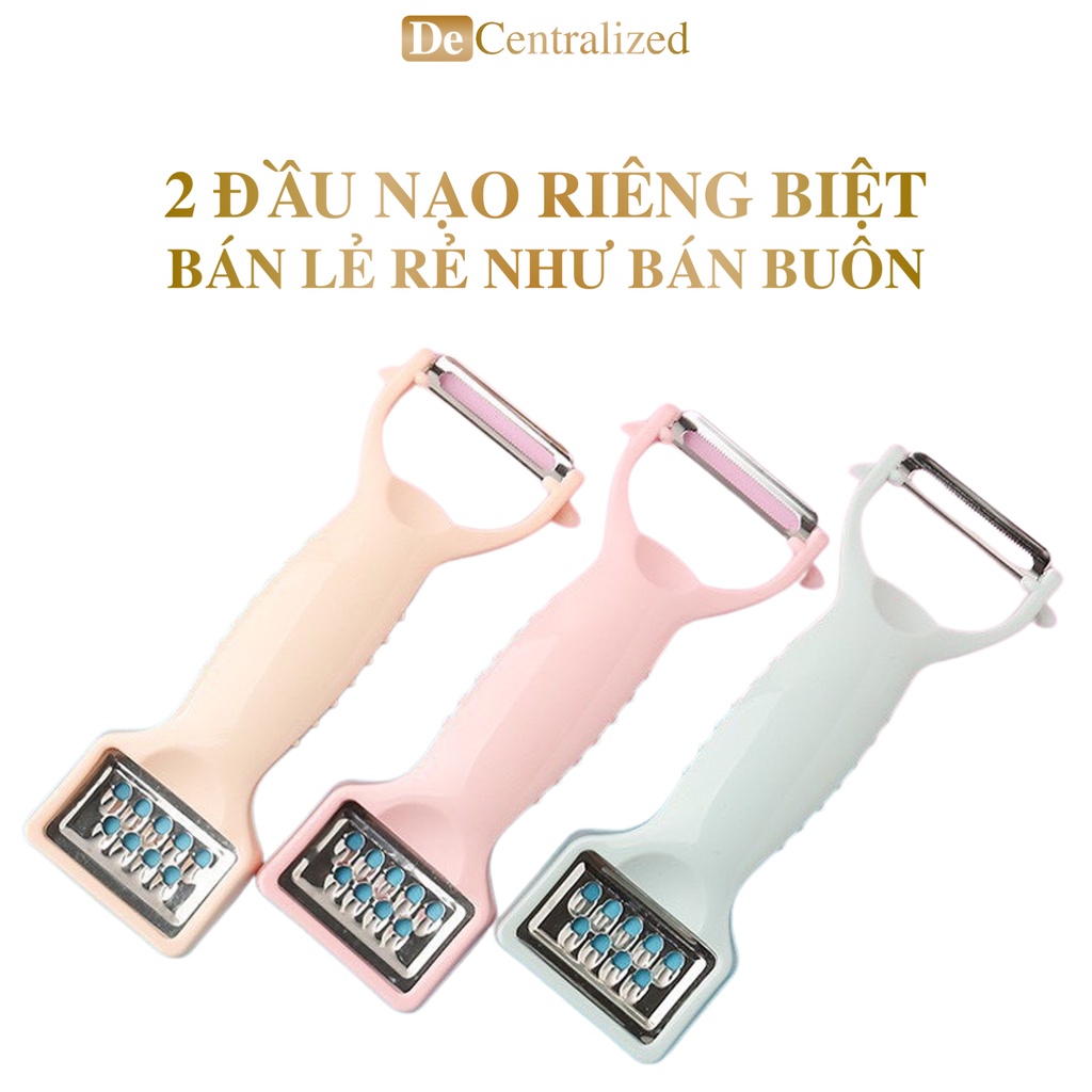 Dụng cụ nạo rau củ bào rau củ 2 đầu lúa mạch tạo kiểu, nạo rau củ đa năng đồ dùng nhà bếp dùng để bào sợi 2 trong 1