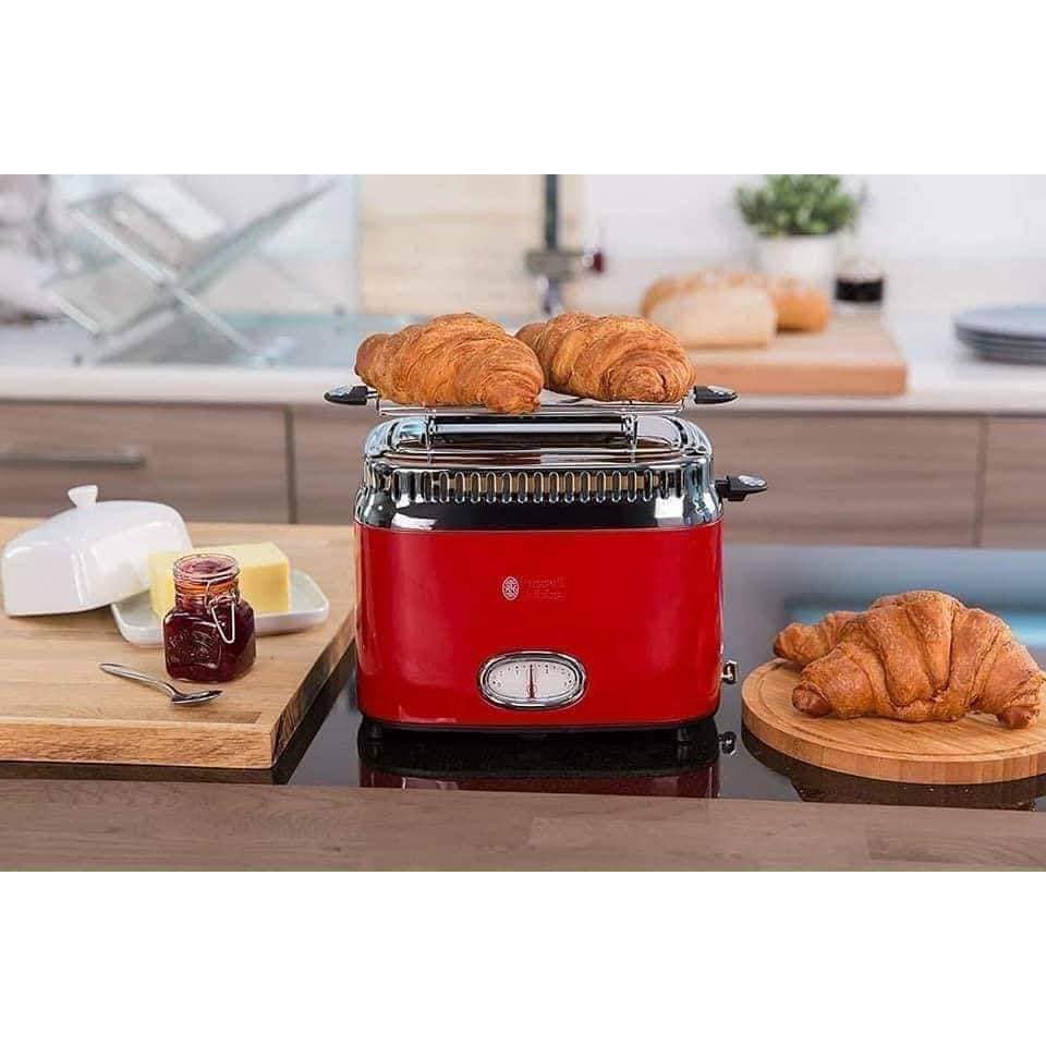 [Mã ELHADEV giảm 4% đơn 300K] MÁY NƯỚNG BÁNH MÌ RUSSELL HOBBS TOASTER RETRO (Nhập Đức)