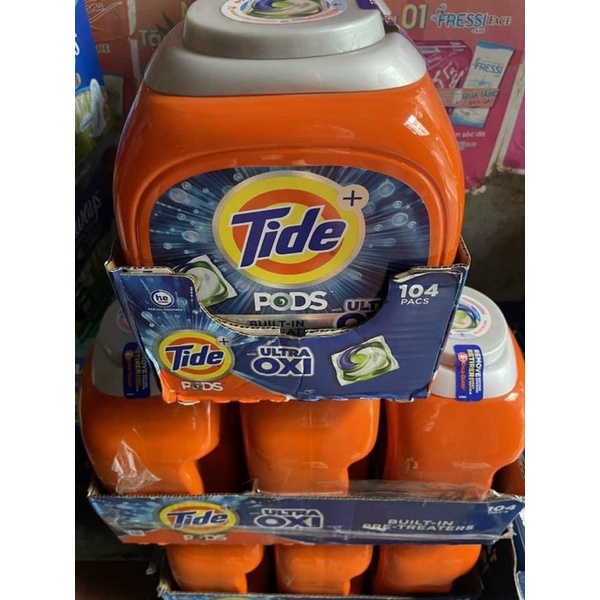 Thùng viên giặt TIDE OXI 4in1 - 104 viên Mỹ