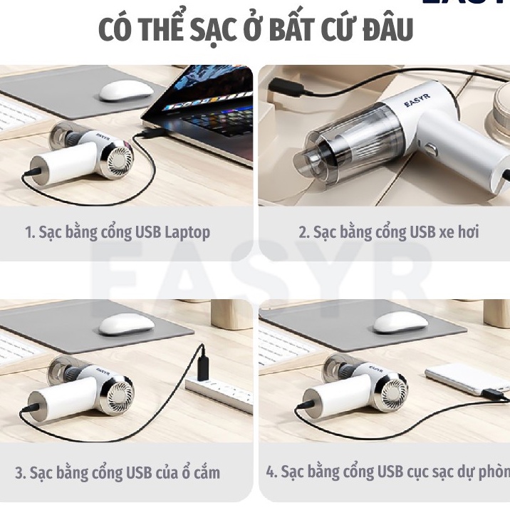 Máy Hút Bụi Xe Oto - Xe Hơi - Nhà Cửa Kèm Cọ Quét Tiện Dụng -10536