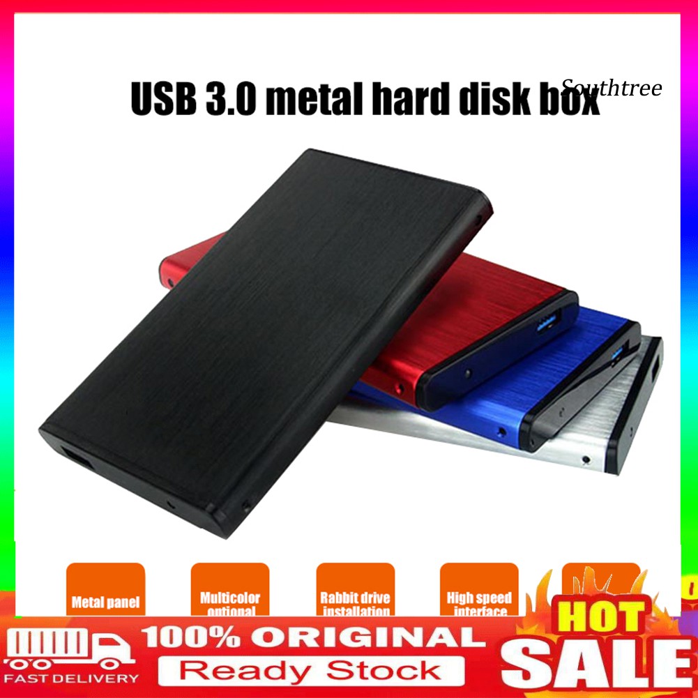 【Ready stock】Portable USB 3.0 5Gbps 2.5inch SATA HDD Mobile Hard Disk Drive Case Box for PC