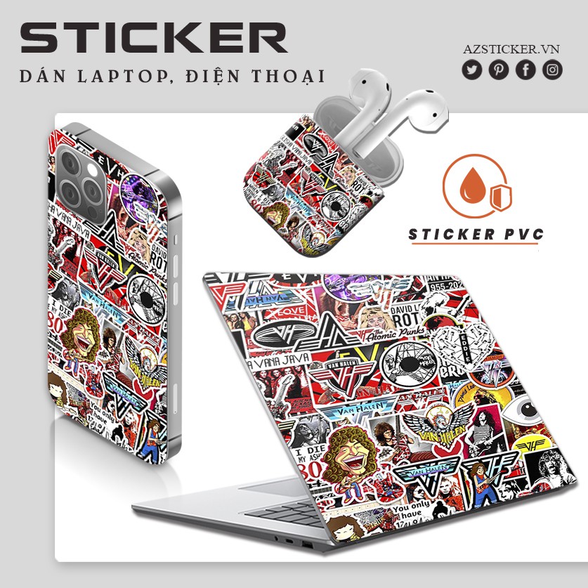 Set Sticker Van Halen | Sticker Dán Nón Bảo Hiểm, Sticker Dán Xe Máy , Sticker Dán Xe Điện, Sticker Dán Điện Thoại