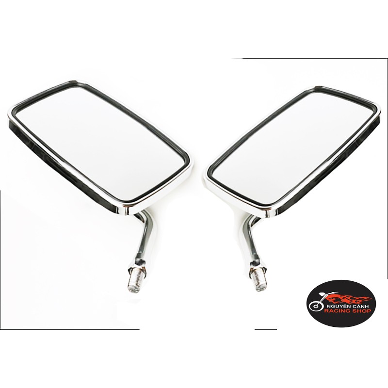 Cặp kính Vuông xi Inox moto dành cho mọi loại xe máy