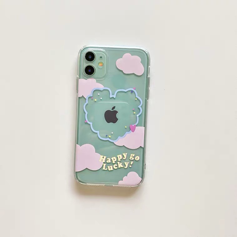 Ốp Happy go lucky silicon trong in hình cao cấp dành cho iPhone 11 12 Pro Max 7 8 Plus X XsMax XR Cú Mèo Case