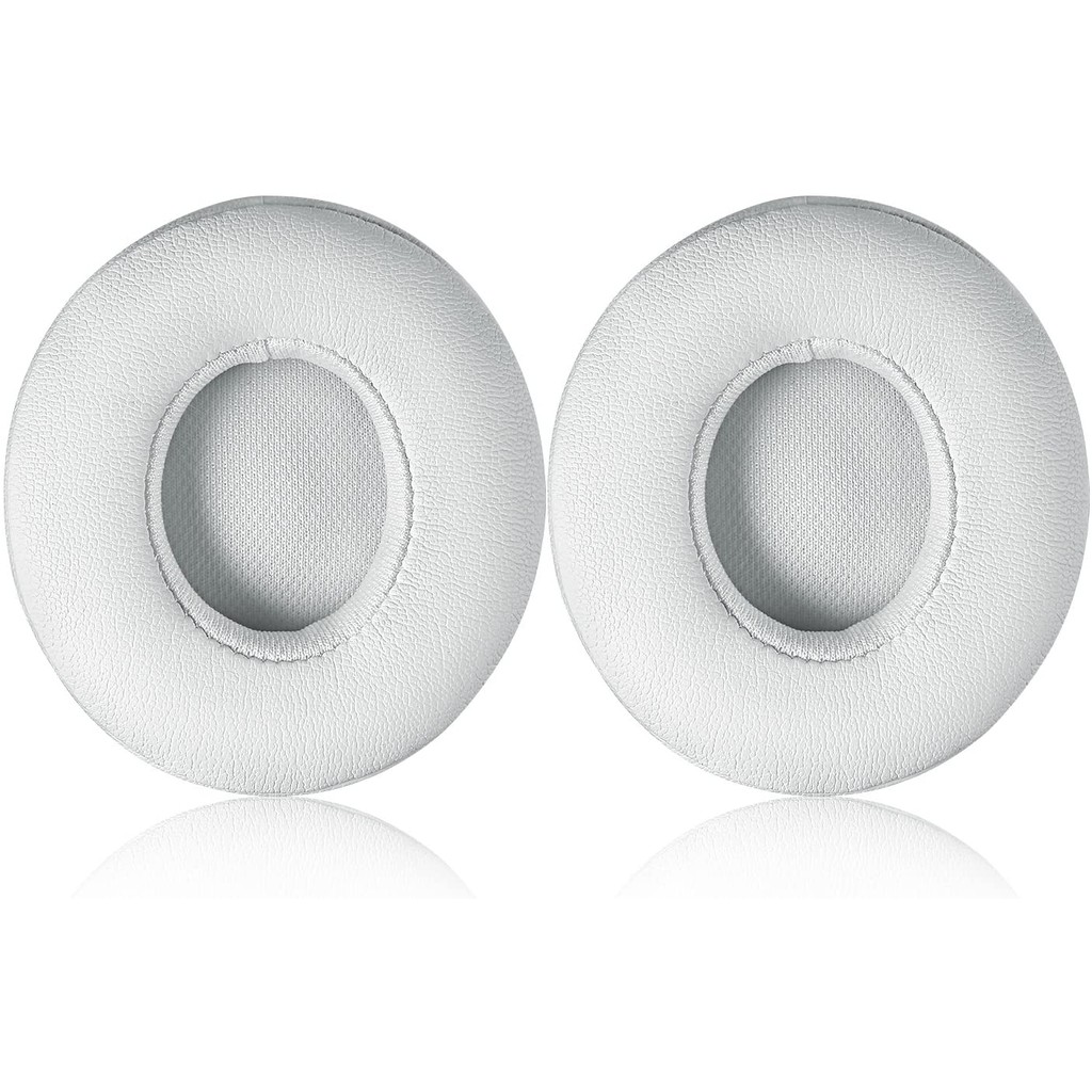 Solo 2/3 Wireless Earpads - Replacement Protein Leather & Memory Foam Ear Cushion Cover for Beats Solo2/3 Wireless On Ear by Dr. Dre Headphones ONLY (NOT FIT Solo 2 Wired) - White