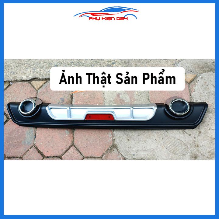 Lippo, líp chia pô ô tô Vios 2014-2015-2016-2017-2018 mẫu 2 pô tròn màu bạc chuẩn form xe thể thao