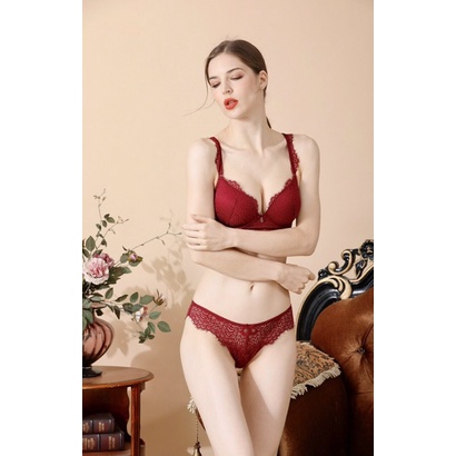 Bộ đồ lót xuất ren Âu , có gọng mút dày 4 cm siêu nâng ngực chất ren mềm mát