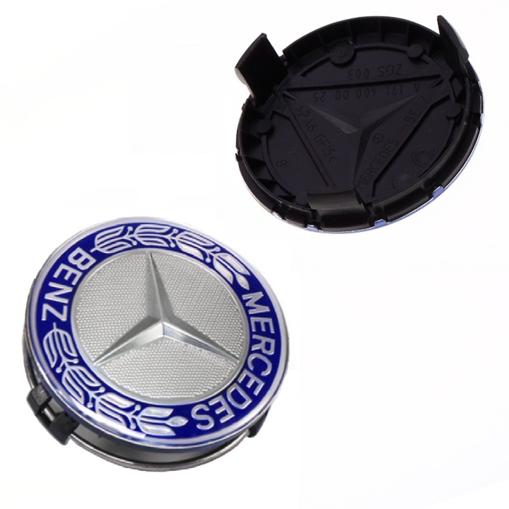Logo chụp mâm, ốp lazang bánh xe ô tô Mercedes Benz cao cấp đường kính 75mm