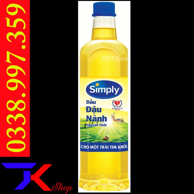 Dầu đậu nành nguyên chất Simply 1 lít