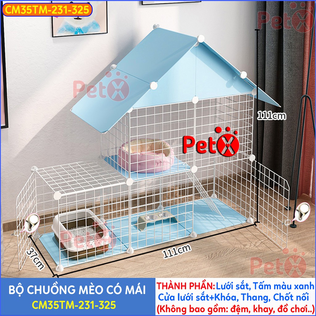 Chuồng mèo 3 tầng, 2 tầng lưới sắt sơn tĩnh điện giá rẻ đẹp lắp ghép đa năng đơn giản có mái nuôi thú cưng, thỏ, bọ ú