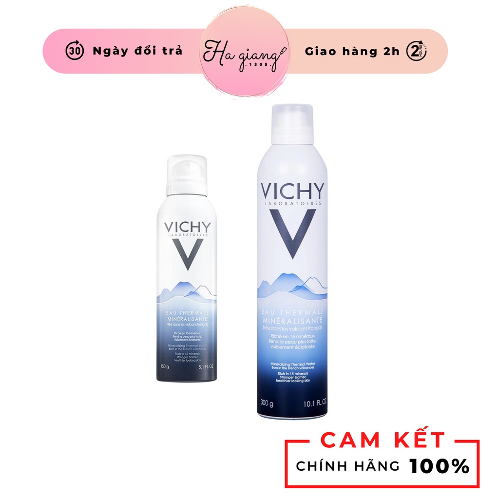 Xịt Khoáng Vichy Eau Thermale Mineralisante 150g - 300g làm dịu da, cấp ẩm tức thì
