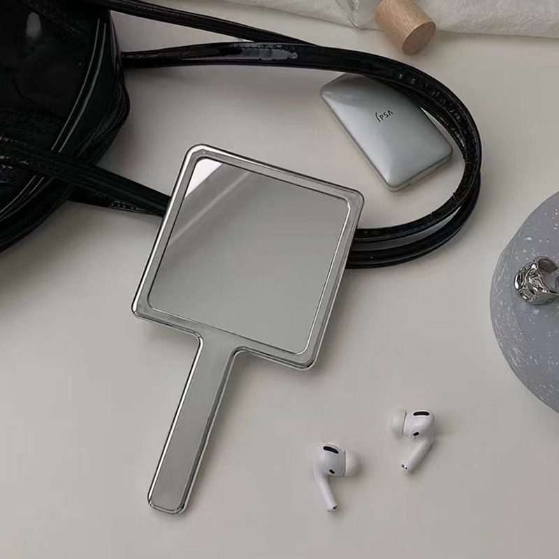 Gương Trang Điểm Cầm Tay Hình Vuông HD Thiết Kế Xếp Ly Phong Cách Công Nghiệp