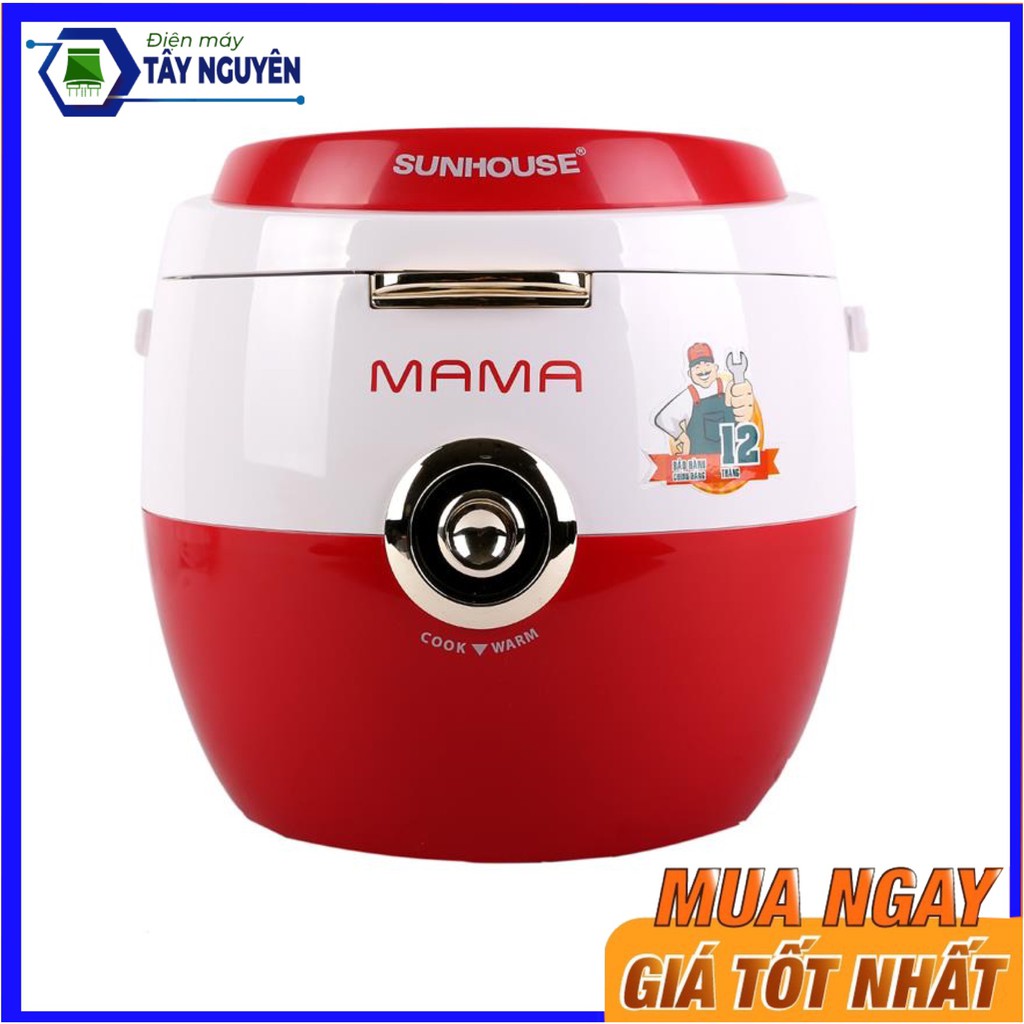 Nồi cơm điện SUNHOUSE MAMA SHD8661RW (1.8 Lít - Màu Đỏ Trắng) - Hàng chính hãng