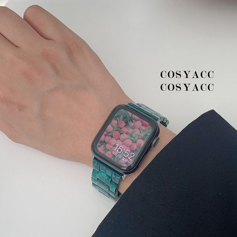 Dây Đeo Thay Thế Bằng Nhựa Resin 8 Màu Sắc Cho Apple Watch Iwatch 6 5 4 3 2 1 42mm 38mm 40mm 44mm