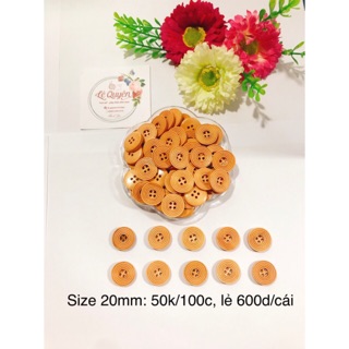 Cúc gỗ viền 20mm (Túi 100 cái)
