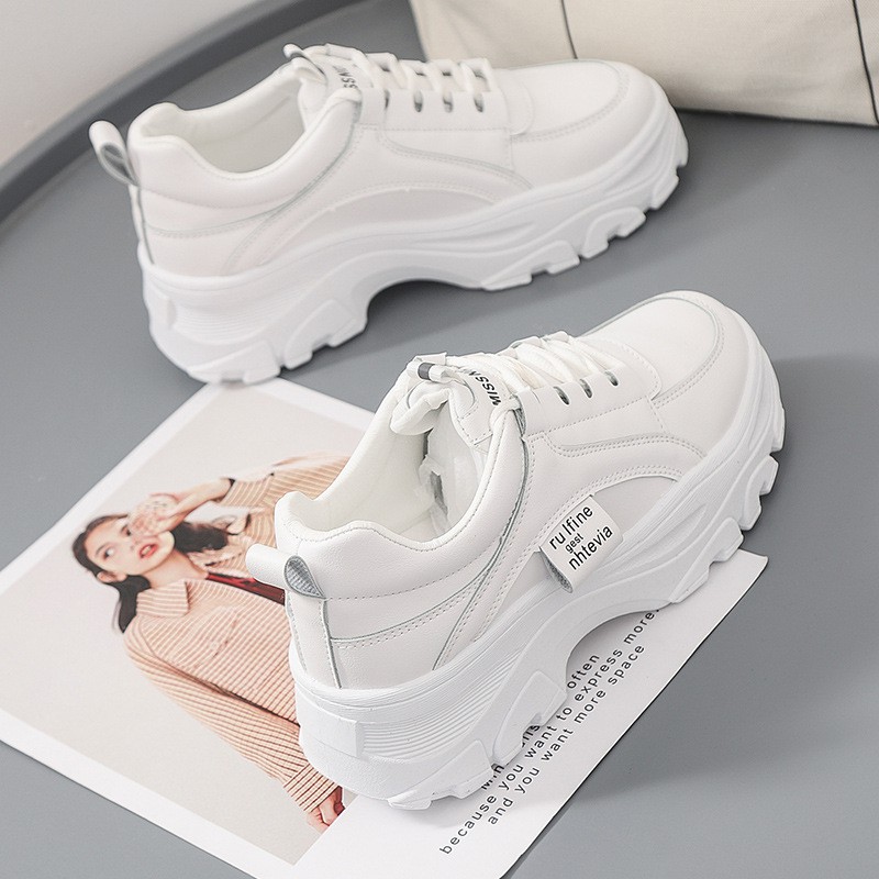 [Tặng vớ gấu]Giày nữ sneaker mẫu hot 2021 kiểu dáng hàn quốc, giày nữ đẹp đế cao 5cm BM009