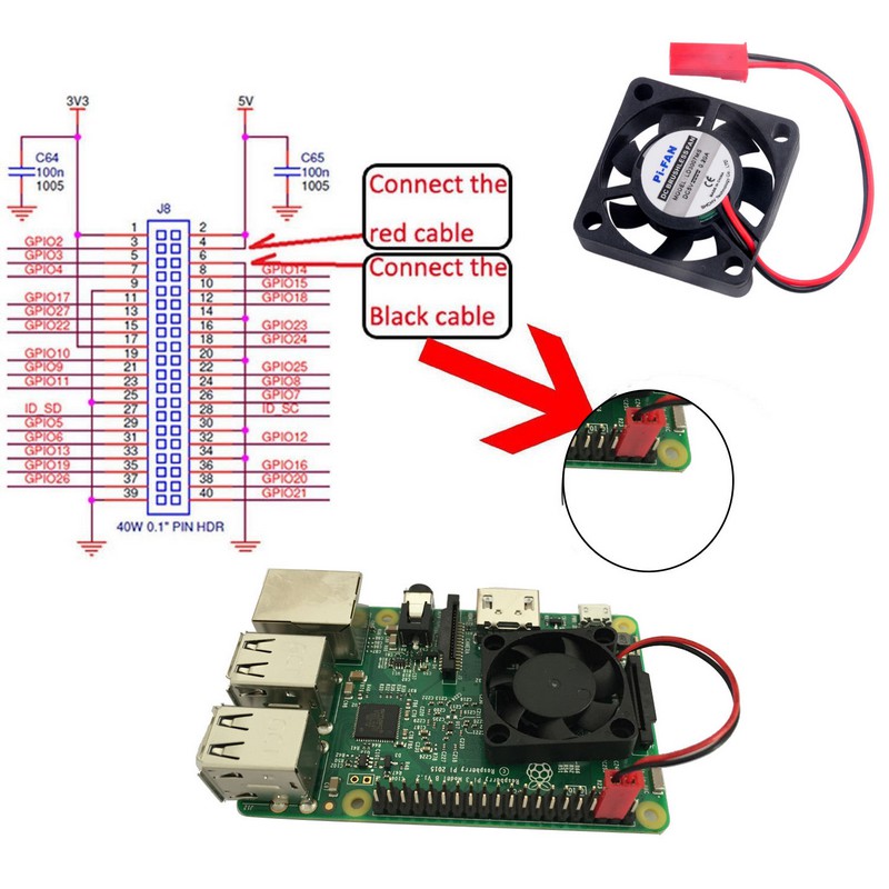 Quạt tản nhiệt chuyên dụng Raspberry Pi 3 2 Model B B+ cao cấp