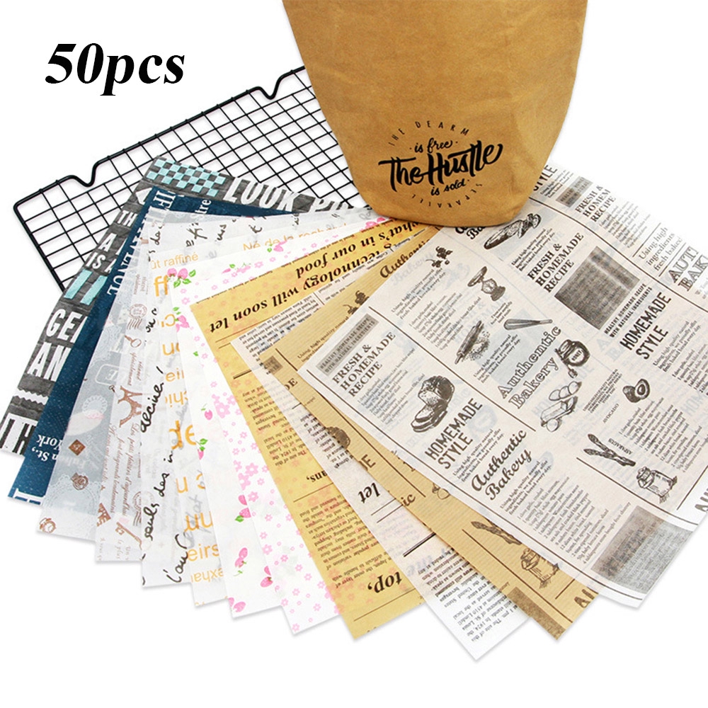 Set 50 giấy sáp dùng để gói bánh sandwich chống thấm nước