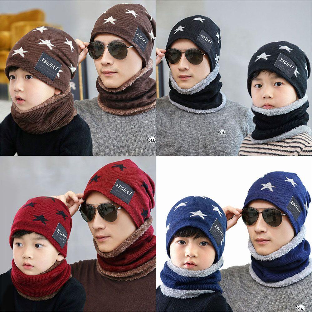 JUNE Set 2 Món Mũ Len Kèm Khăn Choàng Cổ Giữ Ấm Mùa Đông Cho Bé