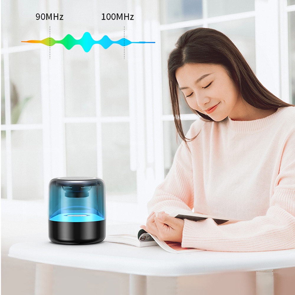 Loa bluetooth có đèn led FENGZHI Z5 trong suốt 5.0 âm thanh vòm sống động pin trâu bass mạnh nghe nhạc giải trí