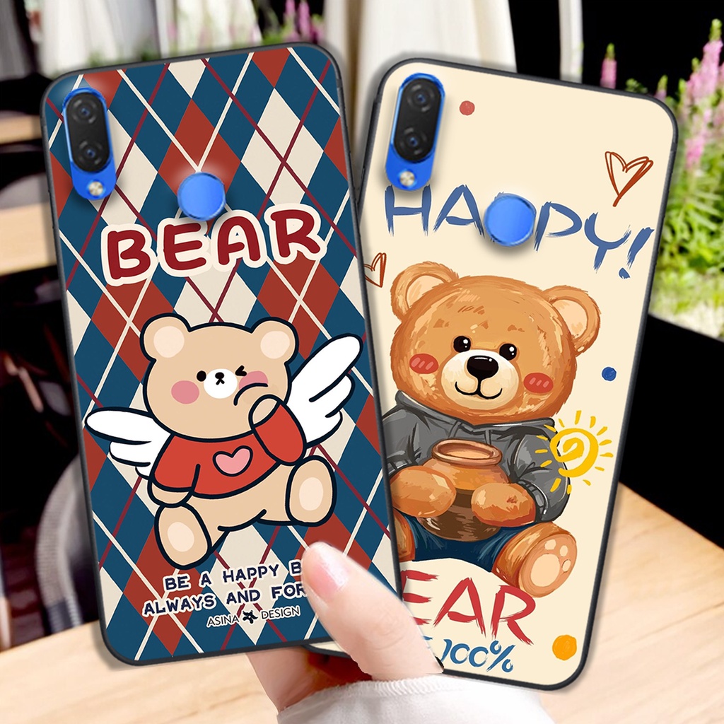 Ốp lưng Huawei Nova 3 / Nova 3E / Nova 3i in hình cute, chú gấu tinh nghịch siêu chất siêu rẻ