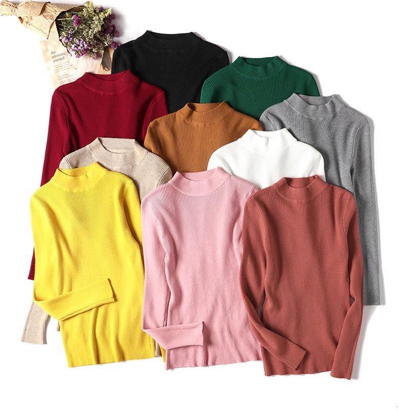 Áo len gân cổ 3 phân hàng xuất