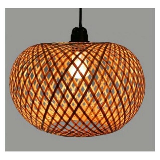 Tre tự nhiên- Chao đèn mây tre 1 lớp tròn -Mây tre đan việt