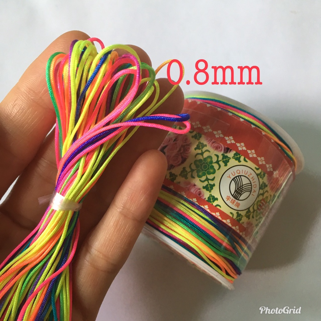 SỈ: Cuộn dù tròn 0.8mm nylon cord (INBOX màu) đan vòng tay nữ, có loại xịn
