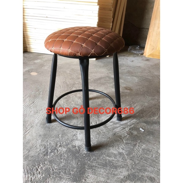 Ghế quầy bar đôn tròn bằng nệm da cao cấp(45cm,60cm,75cm)