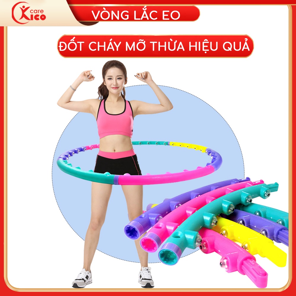 Vòng lắc eo massage Hula Hoop size lớn hạt từ tính, giảm mỡ bụng