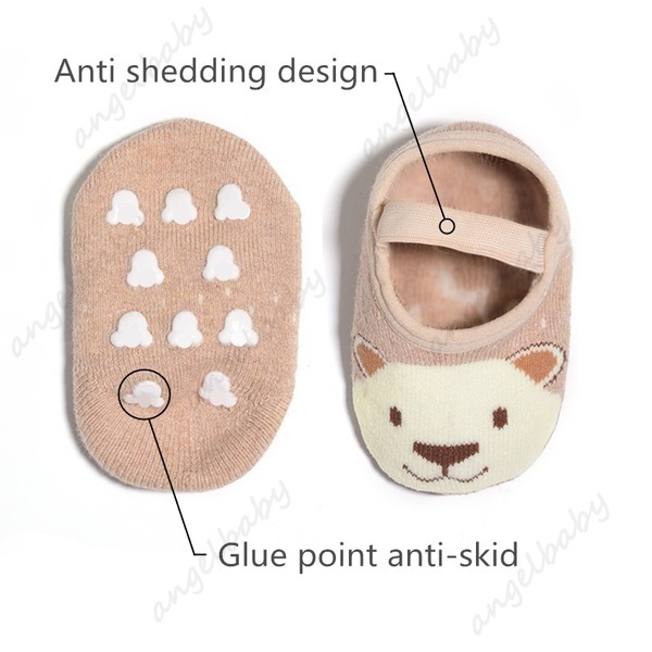 Vớ Cotton Mềm Mại Chống Trượt Thoải Mái Họa Tiết Hoạt Hình Dễ Thương Cho Bé Sơ Sinh Mới Tập Đi