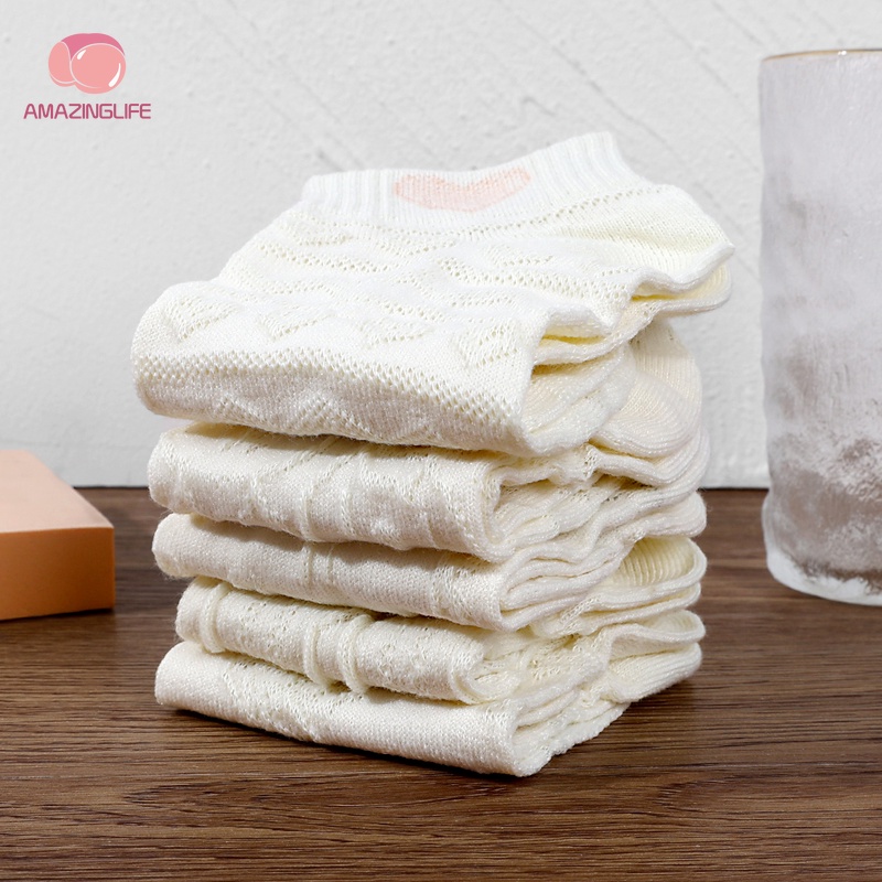 Vớ Trắng Thoáng Khí Co Giãn Mềm Mại Thân Thiện Với Làn Da Hình Gấu Dễ Thương Phong Cách Ngẫu Nhiên Mùa Hè Cho Nữ