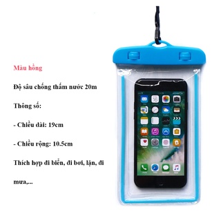 Túi chống nước điện thoại đi mưa, đi biển, đi bơi, lặn, đi phượt
