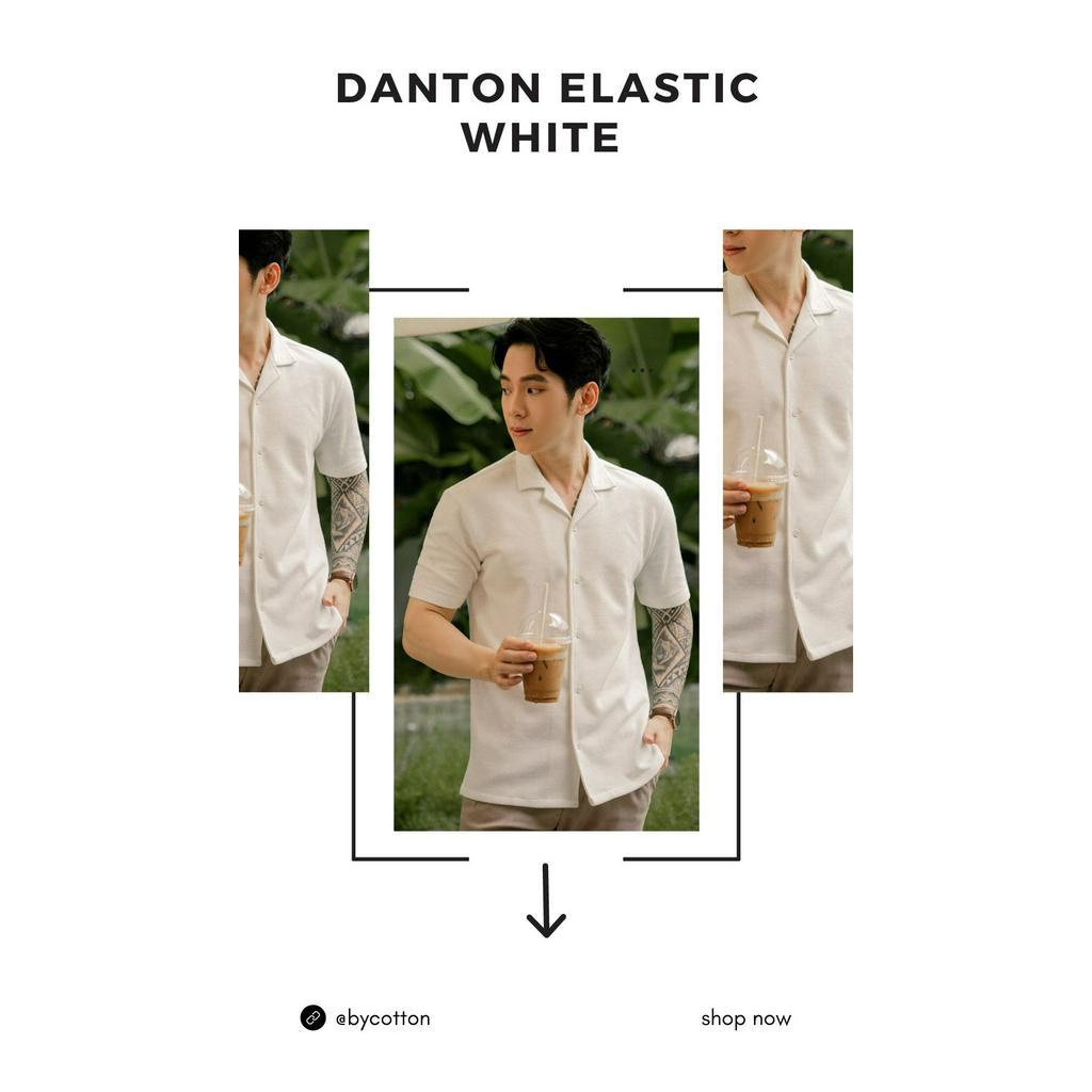 Áo Sơ Mi Nam Ngắn Tay Trơn BY COTTON Danton Elastic White