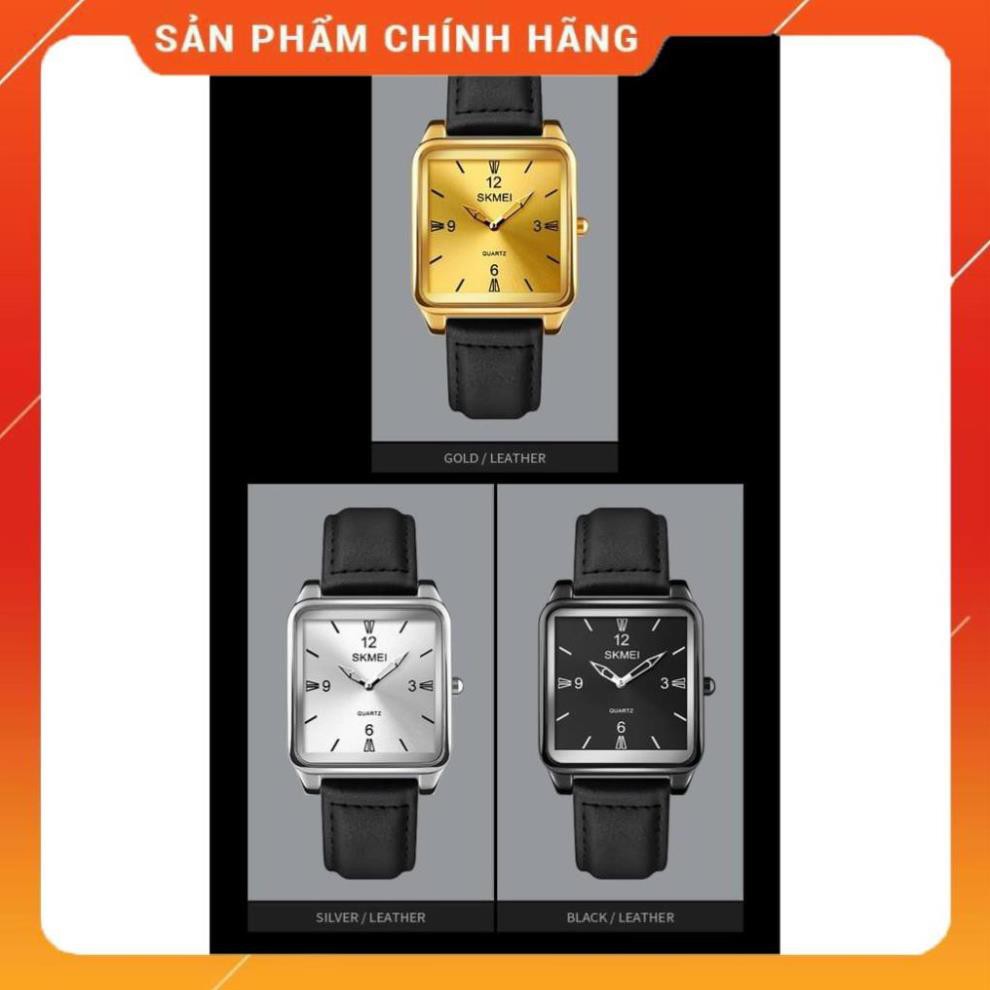 Hàng Cao Cấp -  Đồng hồ- NAM- Skmei mặt vuông 1603 viền vàng đen-Nhật bản  - lỗi 1 đổi 1 | BigBuy360 - bigbuy360.vn