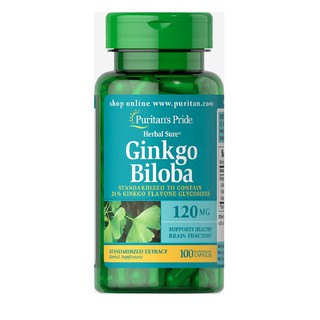 Viên uống tuần hoàn não Puritan's Pride Premium Herbal Sure Ginkgo Biloba 120 mg 100 viên