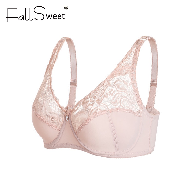 Áo ngực ren FallSweet dáng croptop có gọng nâng ngực size lớn cúp C D gợi cảm cho nữ