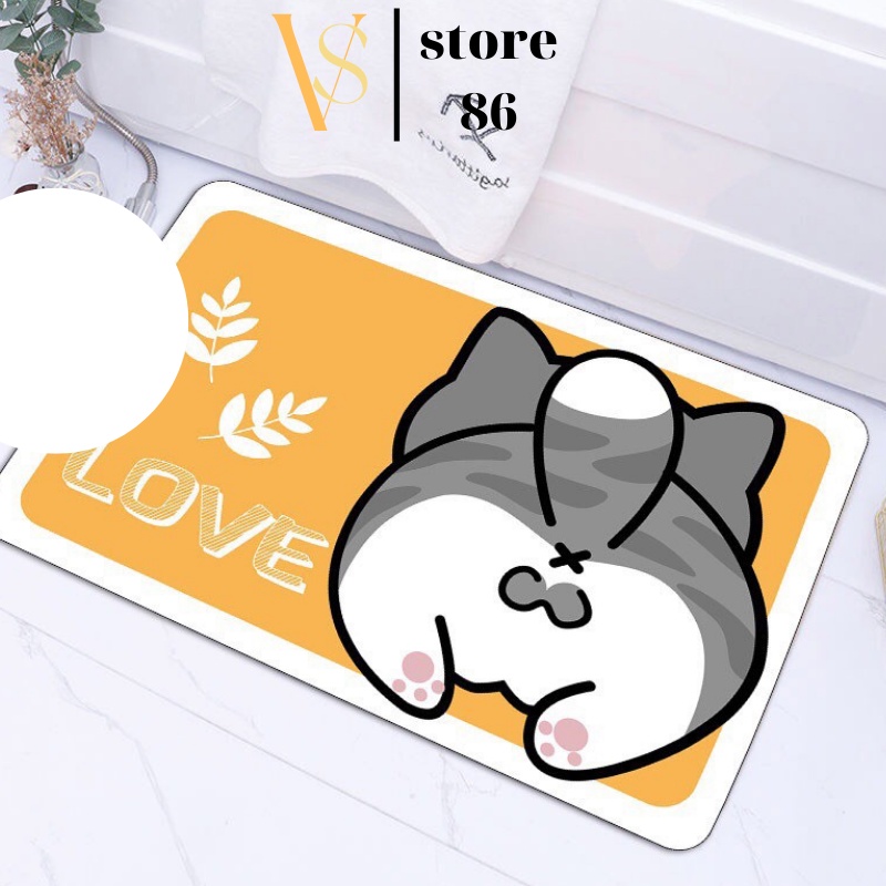 Thảm Lau Chân Chống Trượt Thấm Nước (LOẠI DÀY), Thảm Chùi Chân Hình Thú