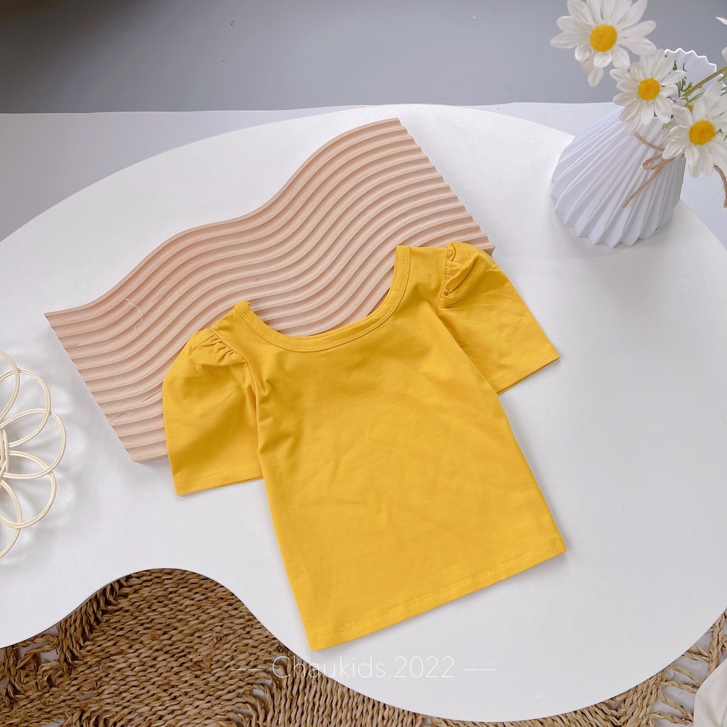 Áo thun tay bồng mùa hè bé gái chất cotton cực xinh cho bé