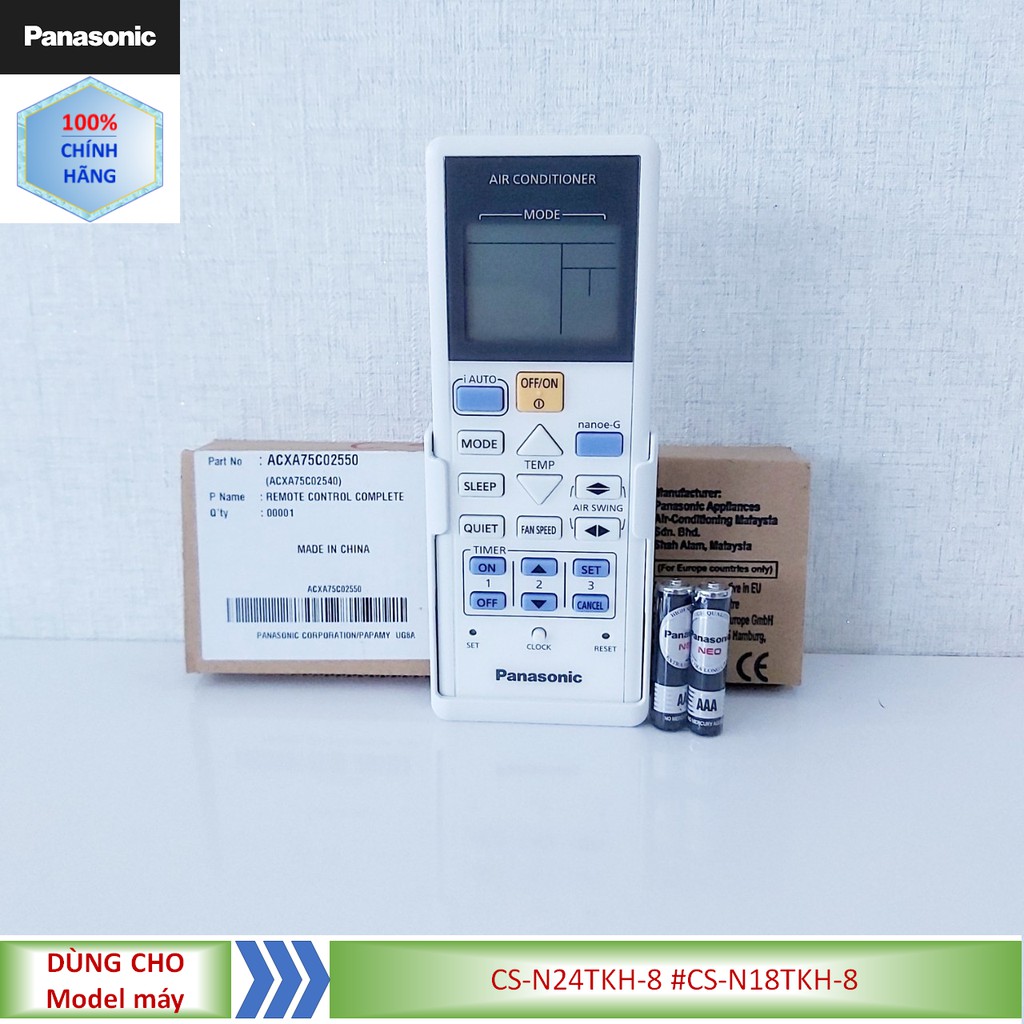 [Mã ELHA22 giảm 5% đơn 300K] Phụ kiện [Remote chính hãng] Điều khiển điều hòa Panasonic model CS-N24TKH-8 #CS-N18TKH-8