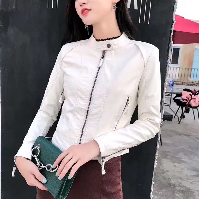 Bán sỉ ÁO DA NỮ CỔ TRỤ HÀNG QUẢNG CHÂU màu đen, trắng, hồngg  ‼️ LOẠI 1 ‼️ | BigBuy360 - bigbuy360.vn