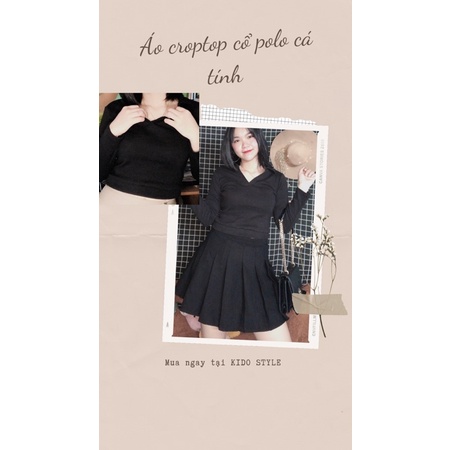 (ẢNH THẬT)ÁO CROPTOP CỔ ÁO POLO, CHẤT VẢI THUN CO DÃN SIÊU DÀY DẶN | BigBuy360 - bigbuy360.vn