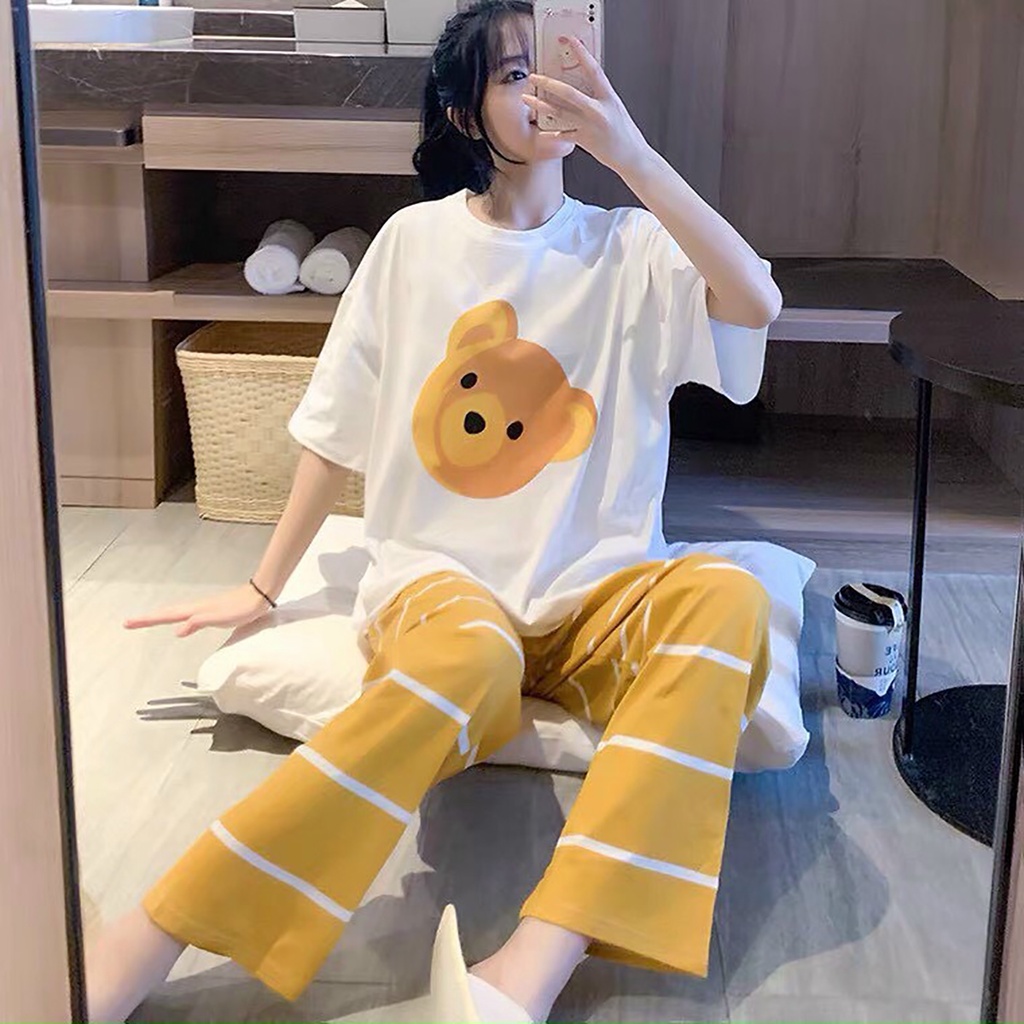 Đồ Bộ Mặc ở Nhà Bộ Đồ Ngủ Nữ Quần Dài Pijama Thun Lạnh Đẹp [CODE 49-52] Freesize Từ 45-55Kg - BB REAL