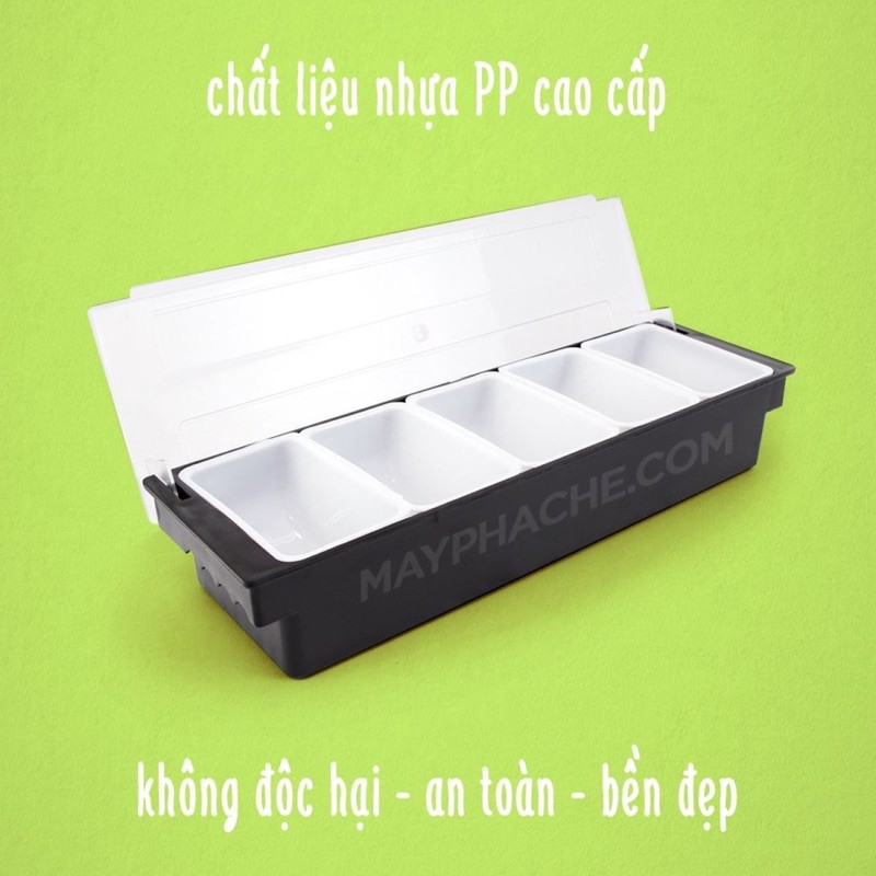 Khay Đựng Topping Nhựa 3-4-5-6 Ngăn Bằng Nhựa Cao Cấp